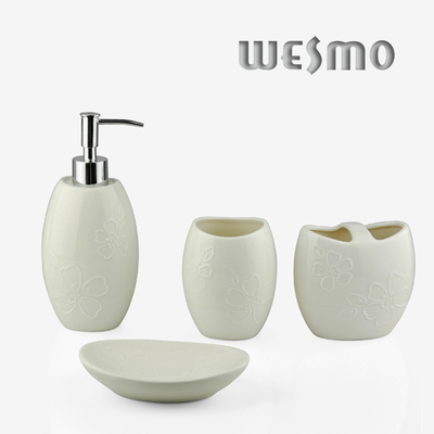 WBC0577E 4 Piece White Ceramic Bathroom Accessory Sets