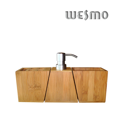 WBB0455A Bucolic Tone Trapezoid Shaped Bamboo Bathroom Sets
